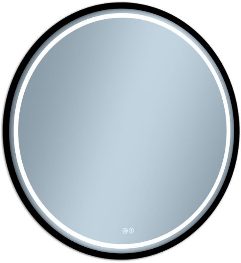 Venti Baltic Spiegel 90x90 cm rund mit Spiegelheizung schwarz 5907722357601