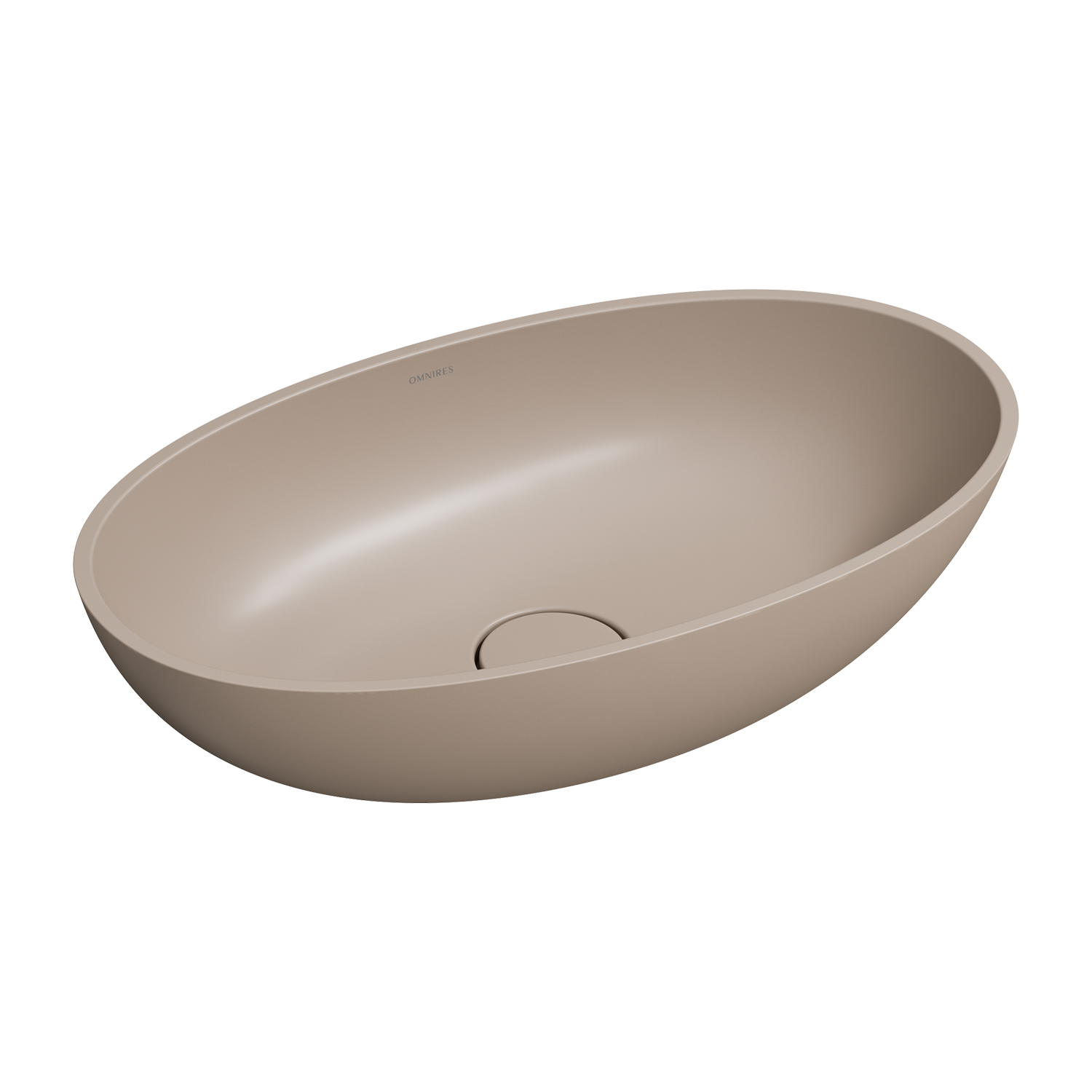 Omnires Shell M+ Waschbecken 50x32 cm oval Aufsatzwaschbecken braun/beige SHELL500UNDB