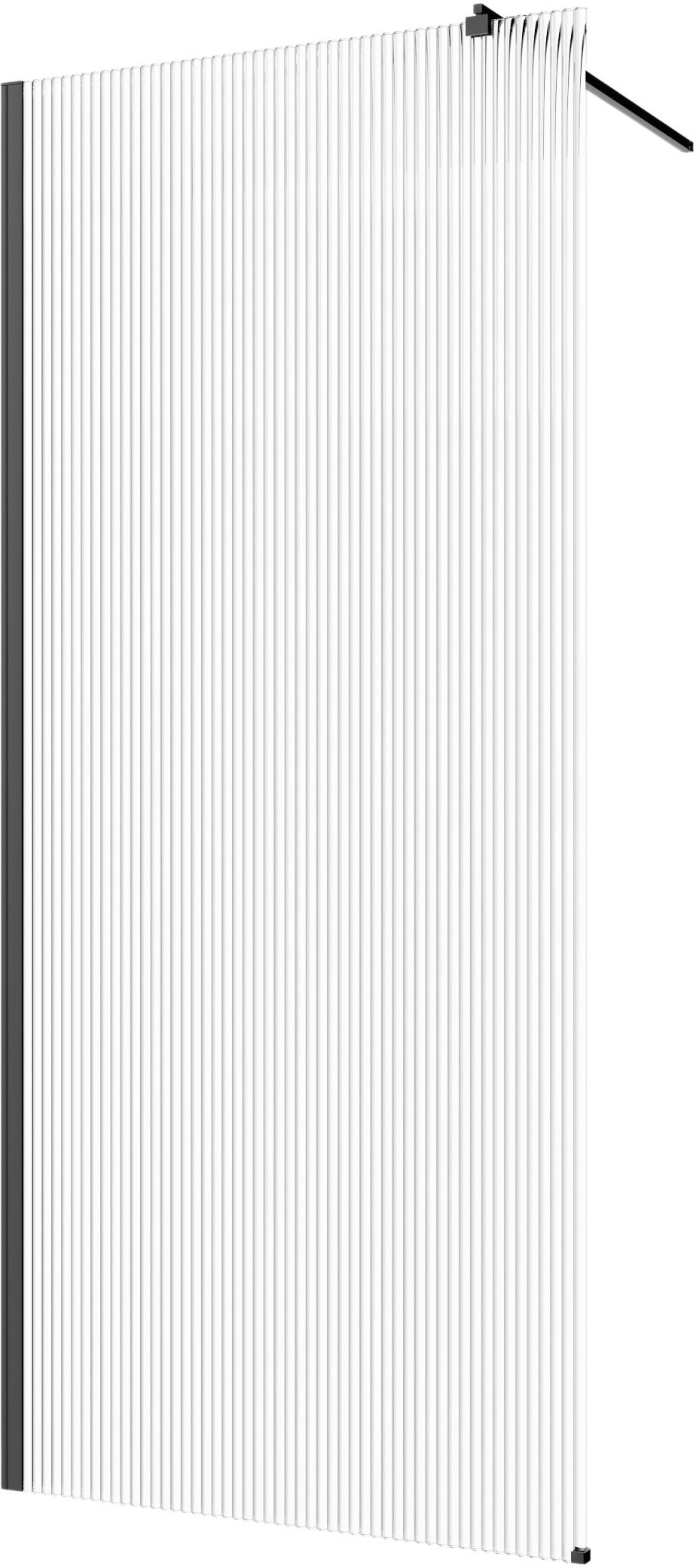 Invena Begehbare Duschwand 100 cm schwarz seidenmatt/ AK-32-105