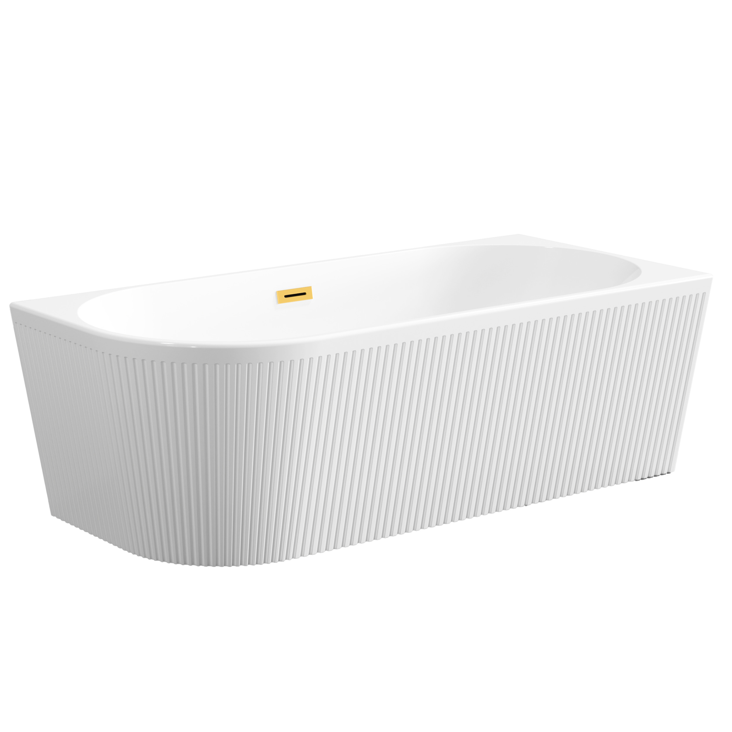 Invena Glamour Eckbadewanne 170x80 cm oval weiß AN-02-19P