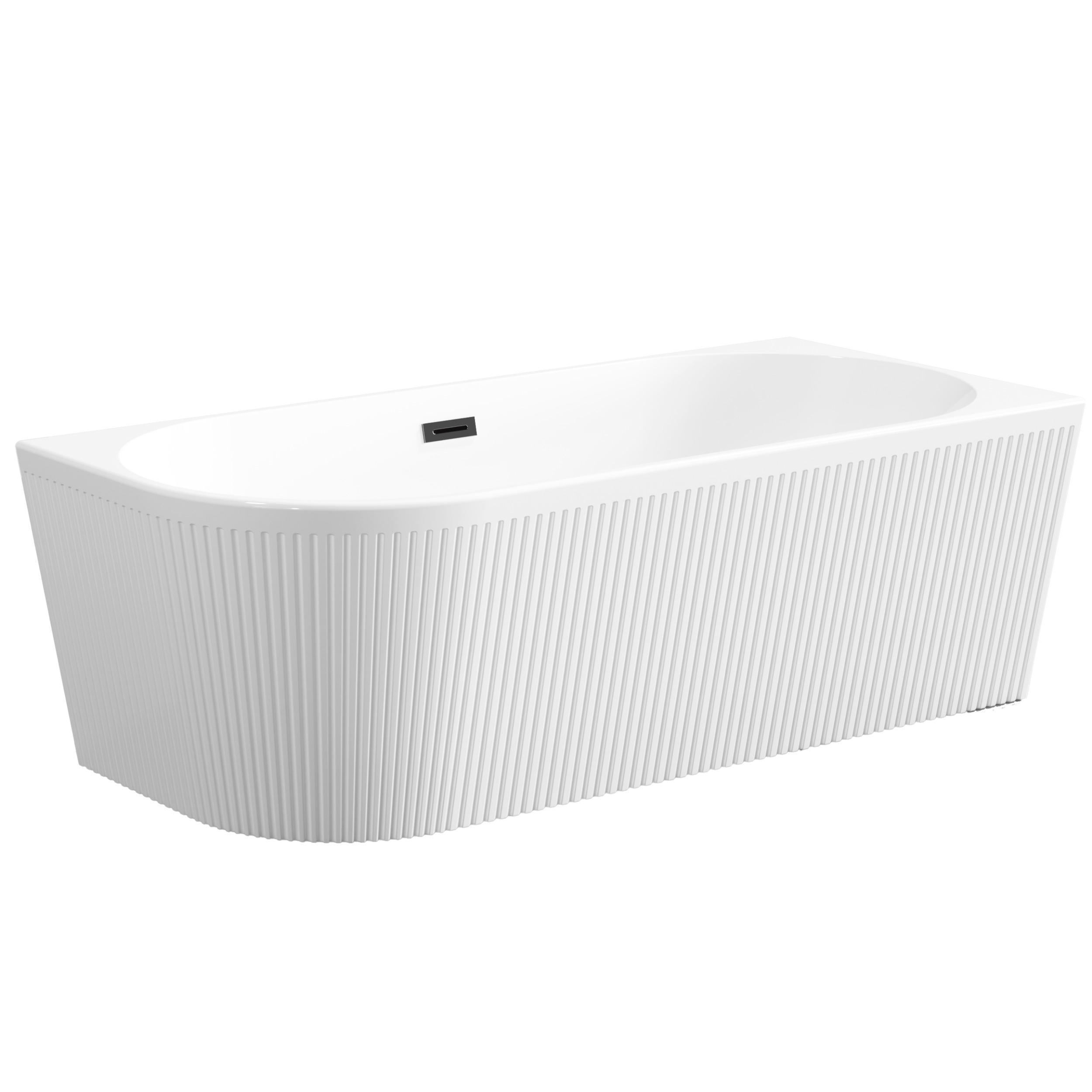 Invena Glamour Eckbadewanne 170x80 cm oval weiß AN-02-14P