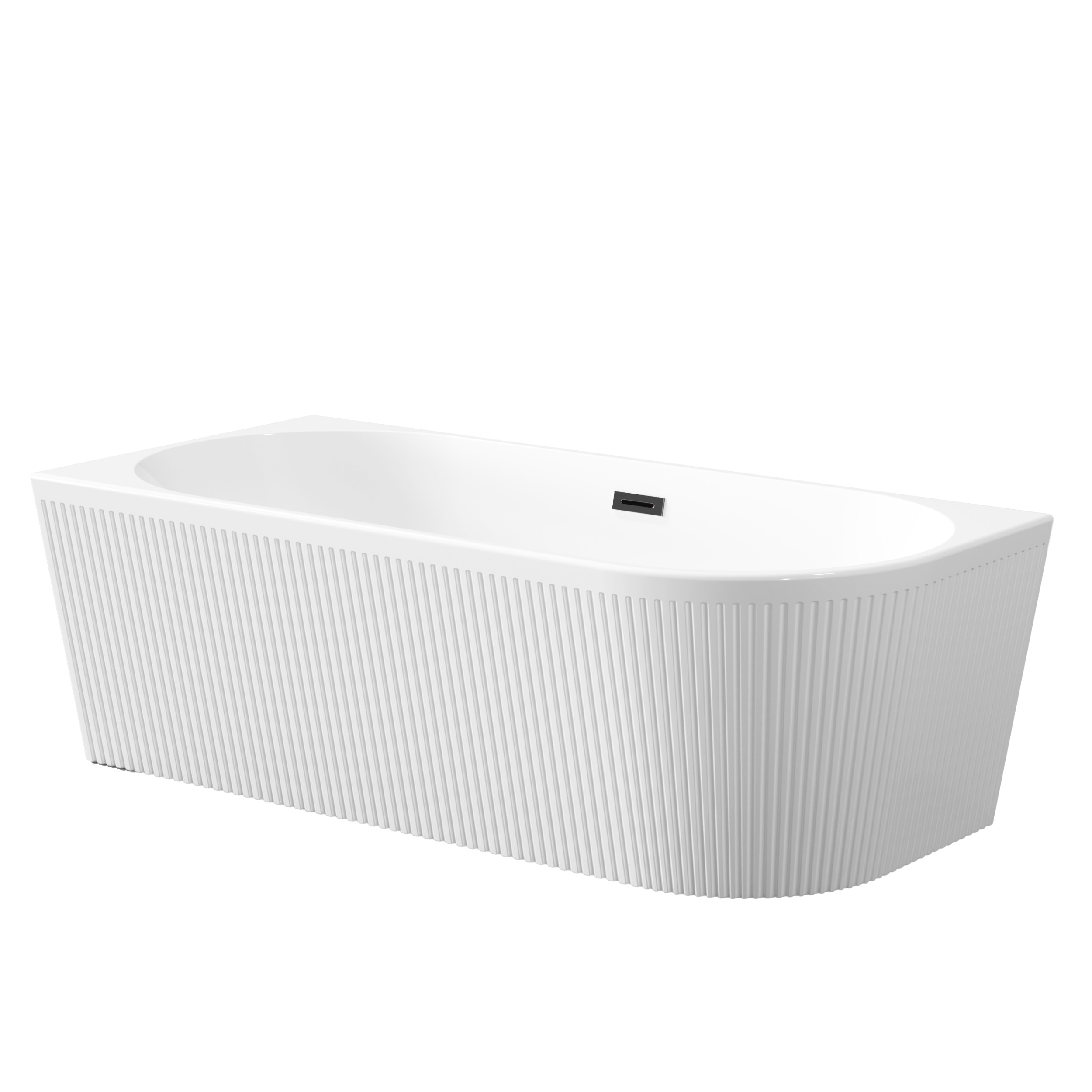 Invena Glamour Eckbadewanne 170x80 cm oval weiß AN-02-14L