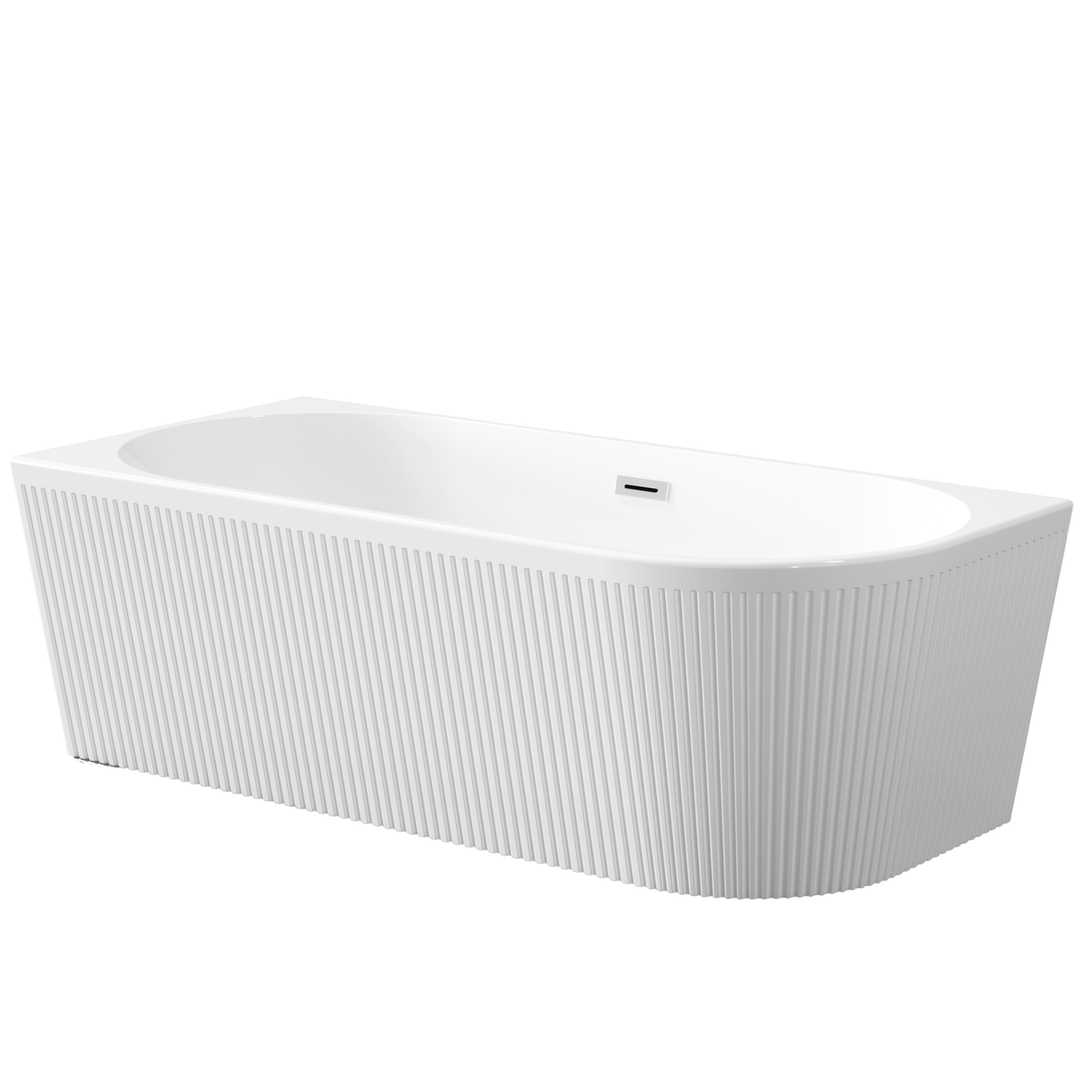 Invena Glamour Eckbadewanne 170x80 cm oval weiß AN-02-11L