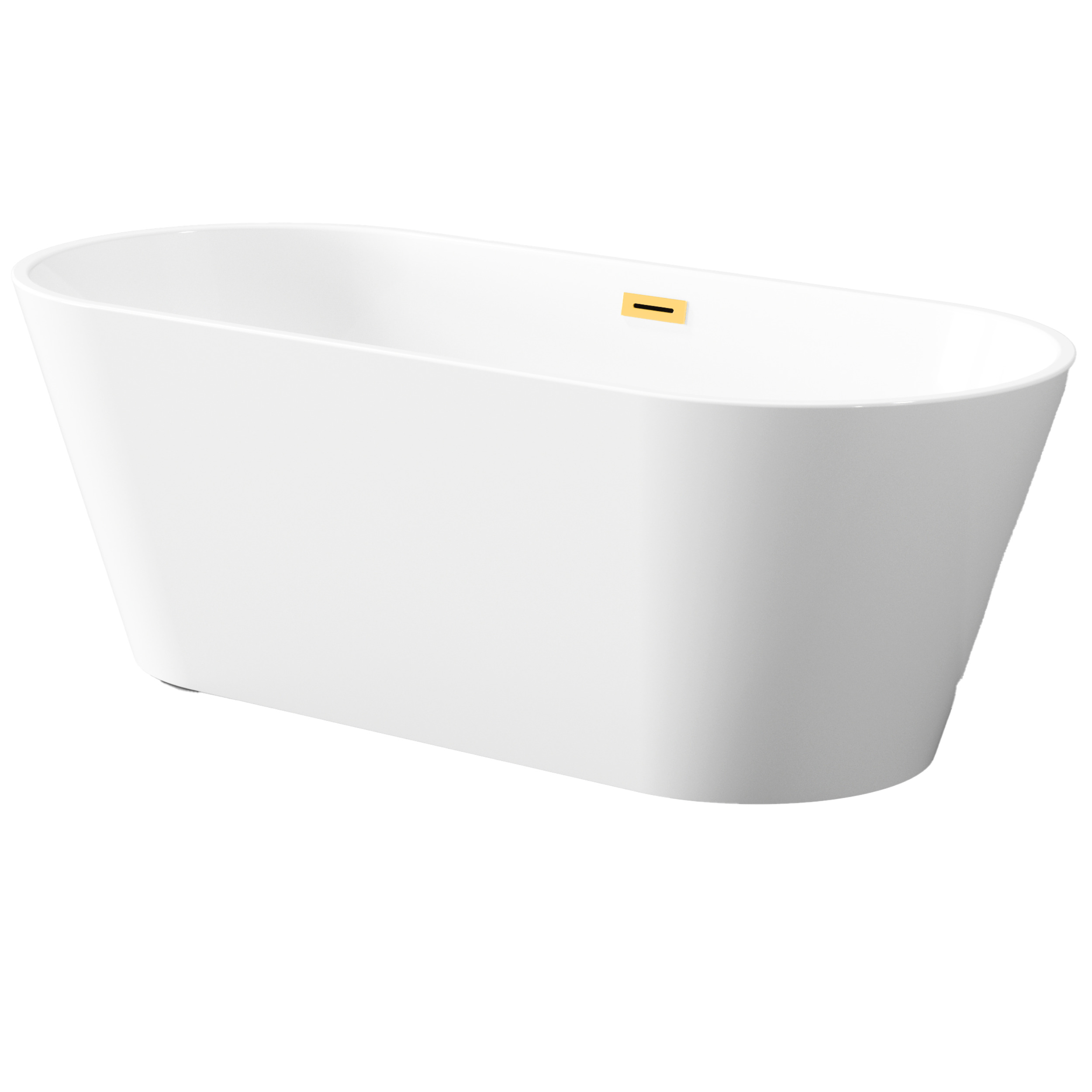 Invena Limnos Freistehende Badewanne 170x75 cm oval weiß AN-00-190