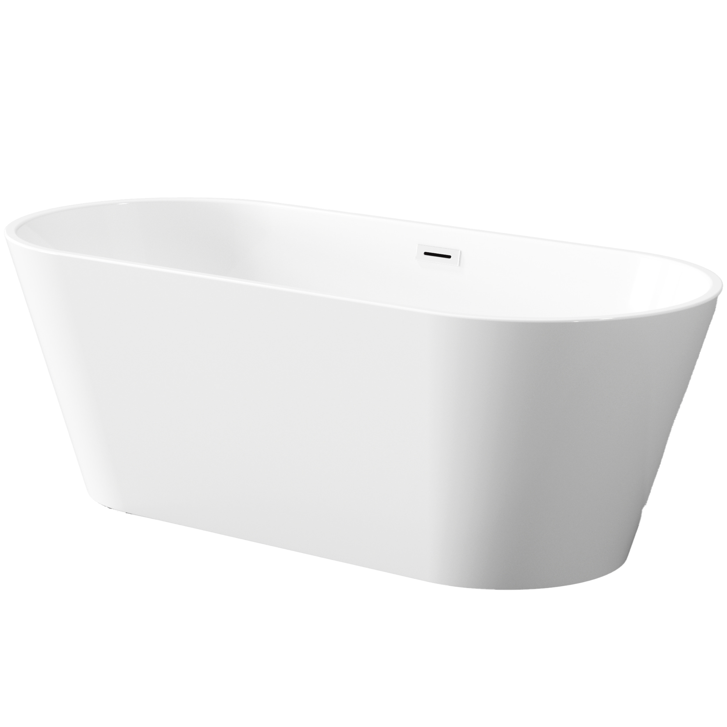 Invena Limnos Freistehende Badewanne 170x75 cm oval weiß AN-00-110