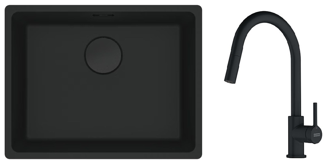 Set Granitspüle Franke Maris 125.0697.759, Küchenarmatur Franke Lina 115.0626.053