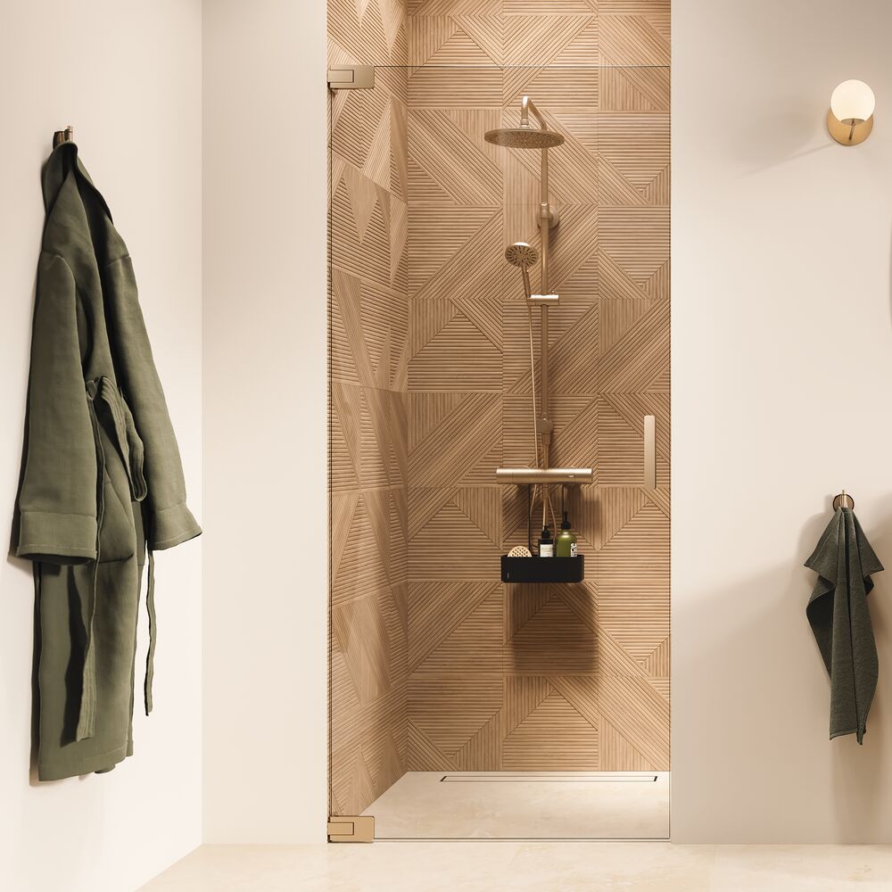 Sealskin Pure Duschtüren 80 cm aufklappbar gold gebürstet/durchsichtiges Glas PU140806495100