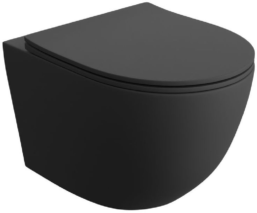 LaVita Sinto Black 3.0 WC-Becken mit Absenkautomatik-Sitz hängend Spülrandlos schwarz Matte 5900378356769