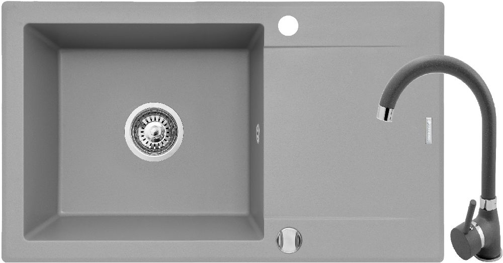 Pyramis Korfu Waschbecken mit Wasserhahn grau/ 070061301BN