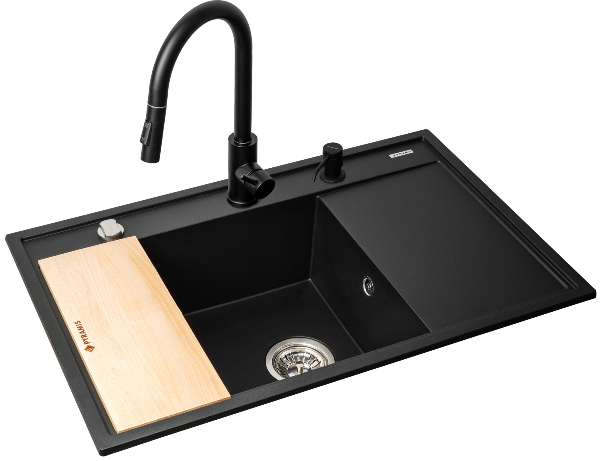 Pyramis Camea Waschbecken mit Wasserhahn schwarz/schwarz 070168401I