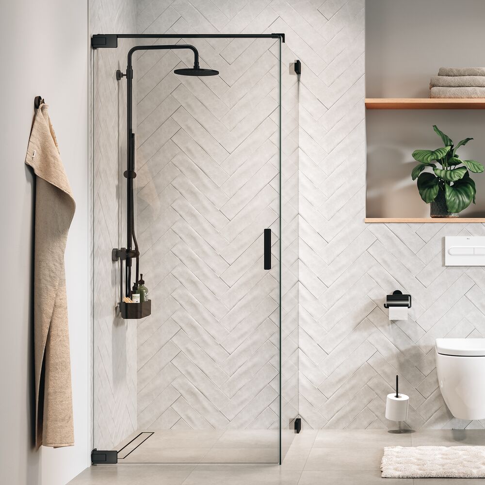 Sealskin Pure Duschtüren 100 cm aufklappbar graphit gebürstet/durchsichtiges Glas PU161006145100