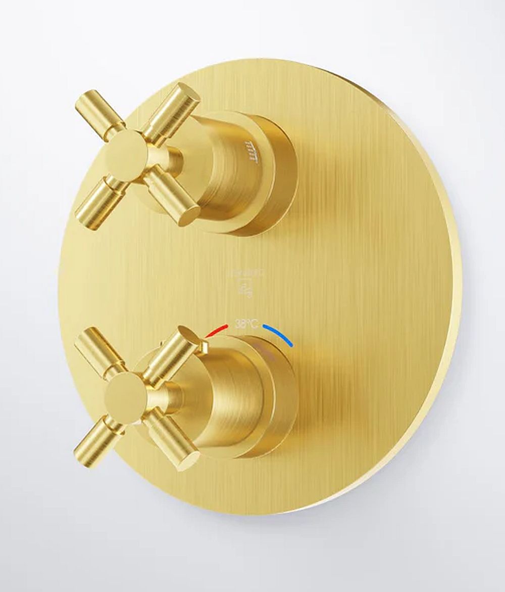 Steinberg 250 Badewannen- und Duscharmatur Unterputz mit Thermostat gold 25041333BG