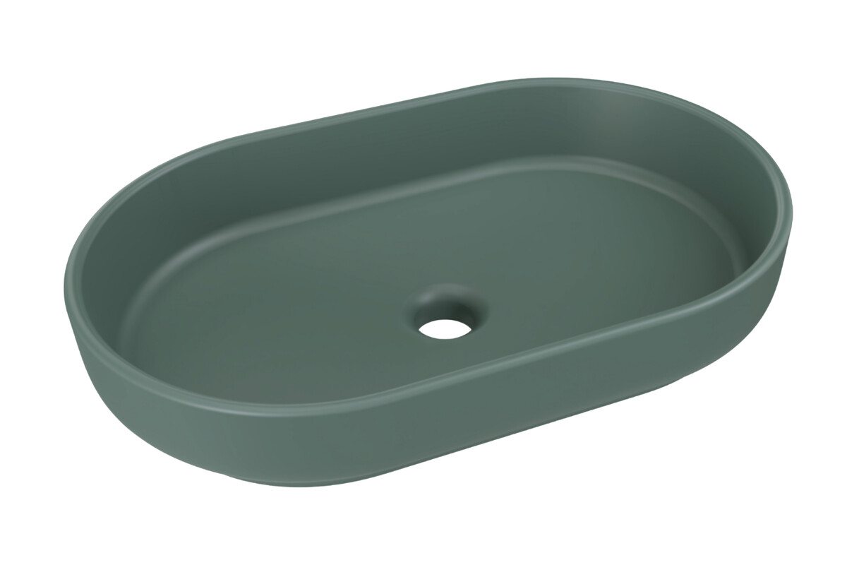 Comad River 2 Waschbecken 55x35 cm oval Aufsatzwaschbecken grün RIVER 2 FOREST GREEN MATT UN 55 ( E-6594 )