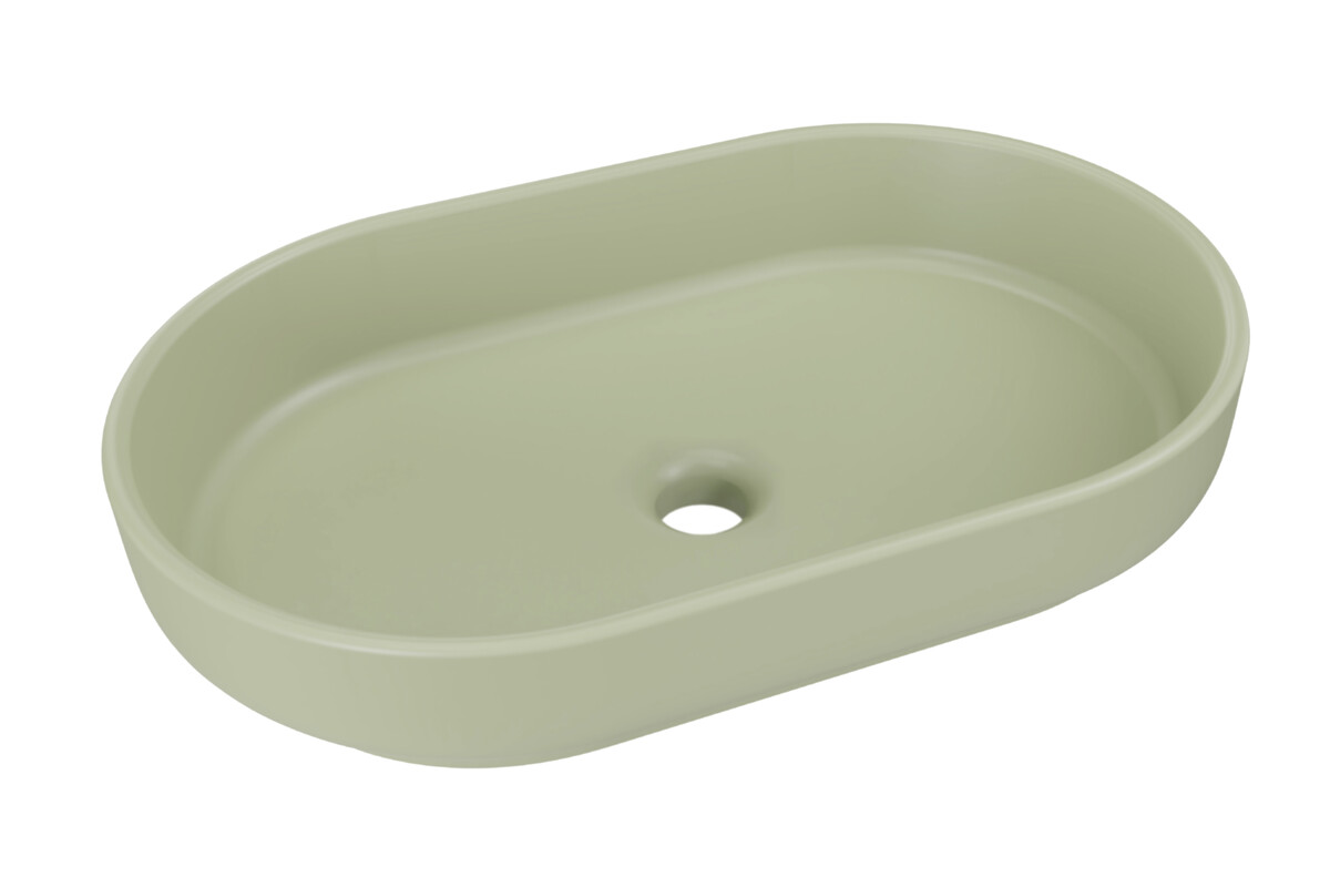 Comad River 2 Waschbecken 55x35 cm oval Aufsatzwaschbecken grün RIVER 2 OLIVE GREEN MATT UN 55 ( E-6594 )