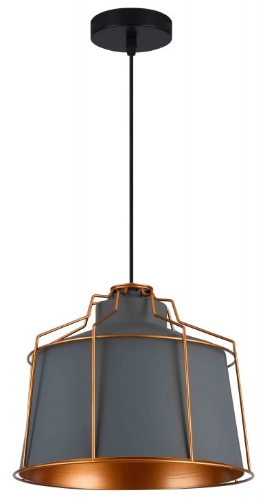 GTV Goa Pendelleuchte 1x40 W grau/aschfarben OS-GOA-15-DEC