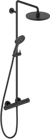 Duravit C.1 Duschset Wandmontage mit Thermostat mit Regenbrause schwarz C14280008046