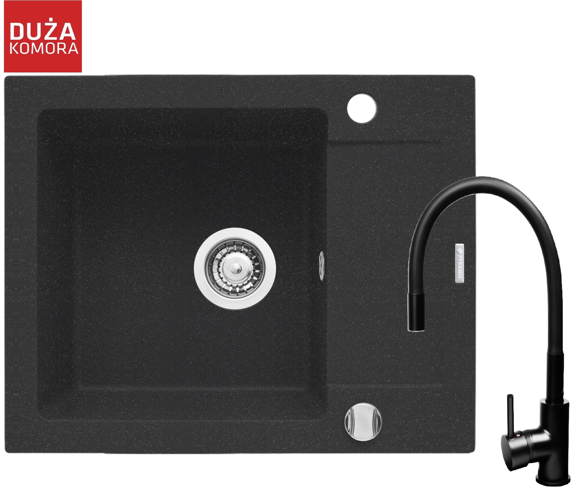 Pyramis Mido Waschbecken mit Wasserhahn schwarz/schwarz 070088401FB