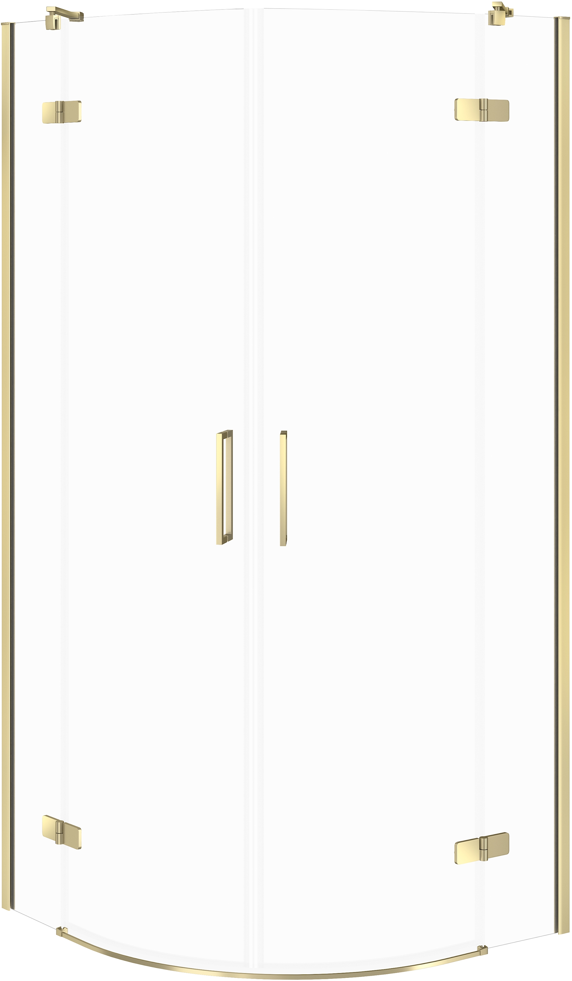 Cersanit City Dusche 80x80 cm halbrund gold Glanz/durchsichtiges Glas S584-074