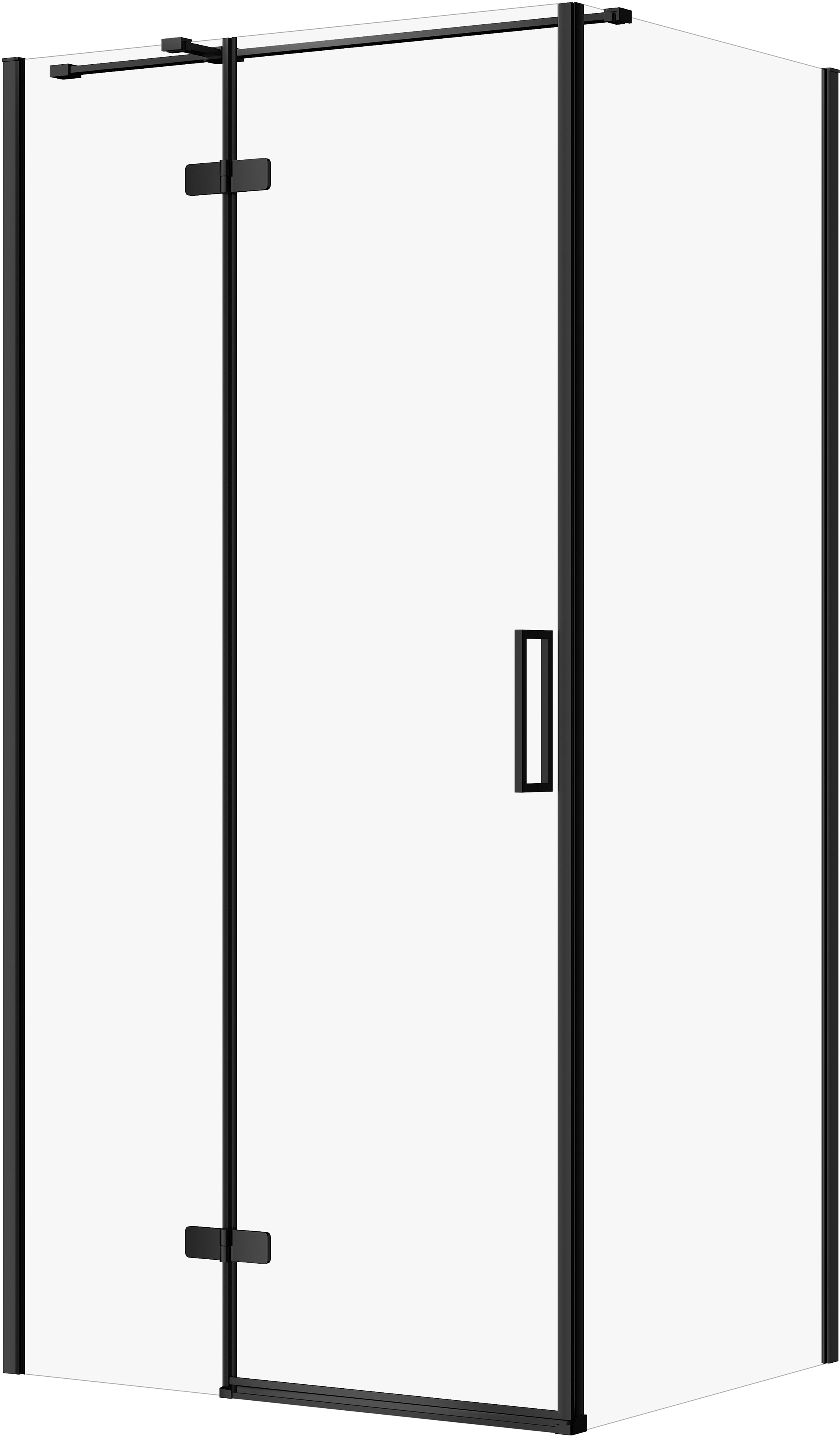 Cersanit City Dusche 100x80 cm rechteckig schwarz Matte/durchsichtiges Glas S584-097