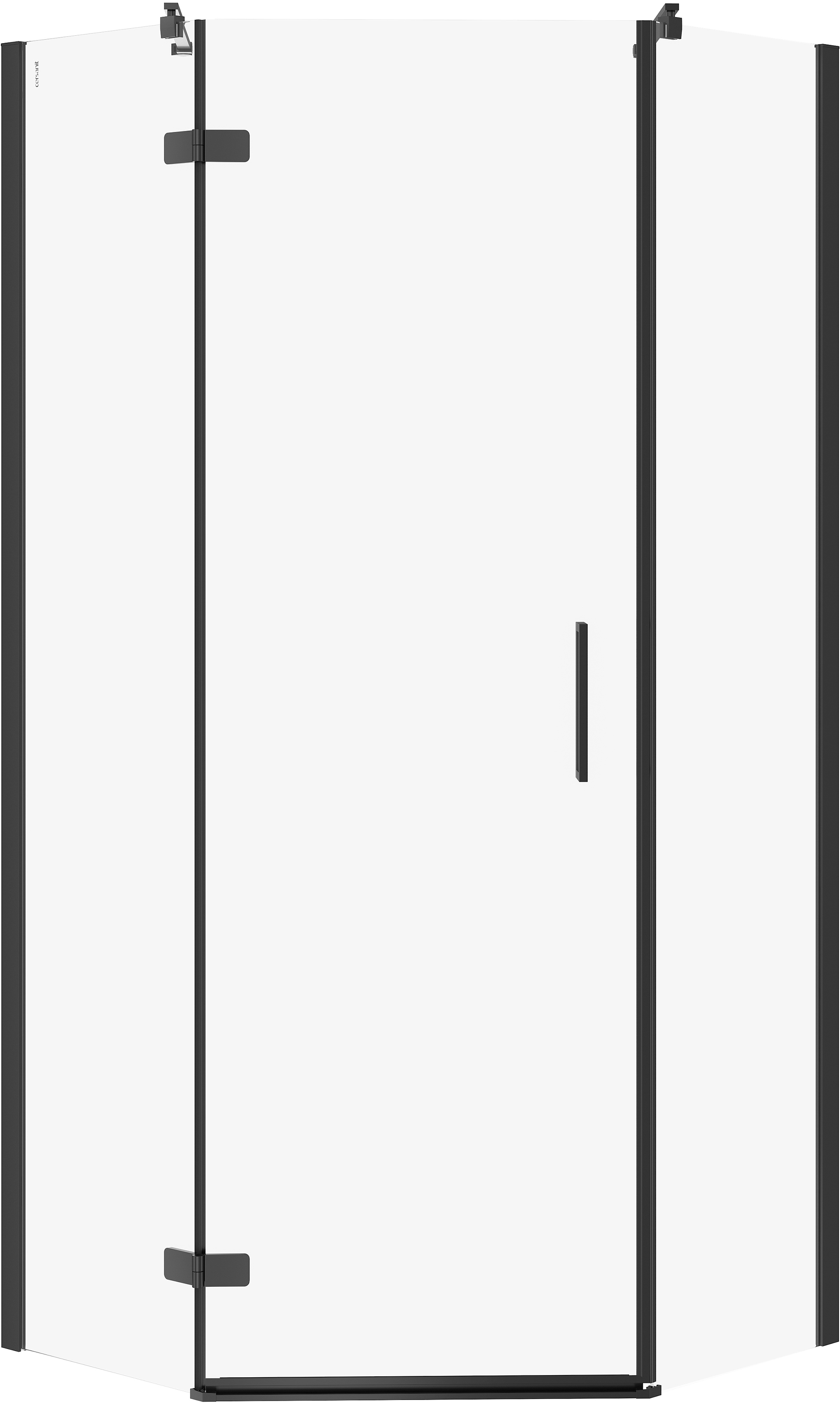 Cersanit City Dusche 90x90 cm schwarz Matte/durchsichtiges Glas S584-083