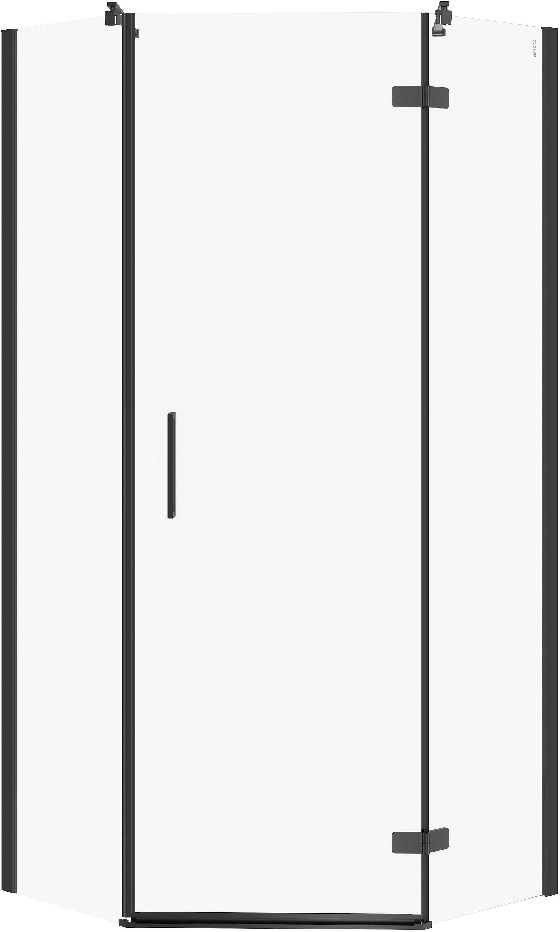Cersanit City Dusche 90x90 cm schwarz Matte/durchsichtiges Glas S584-082