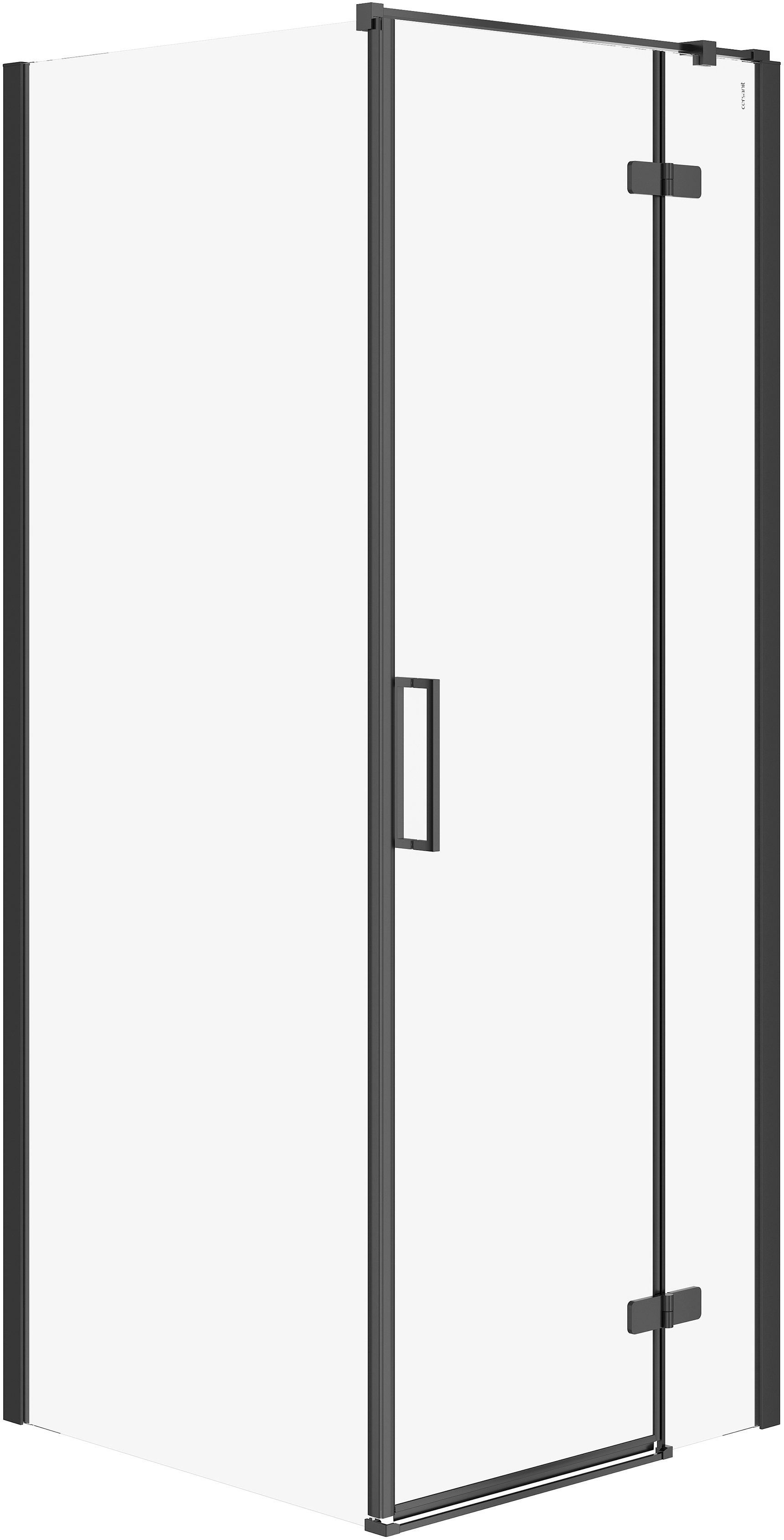 Cersanit City Dusche 80x80 cm quadratisch schwarz Matte/durchsichtiges Glas S584-107