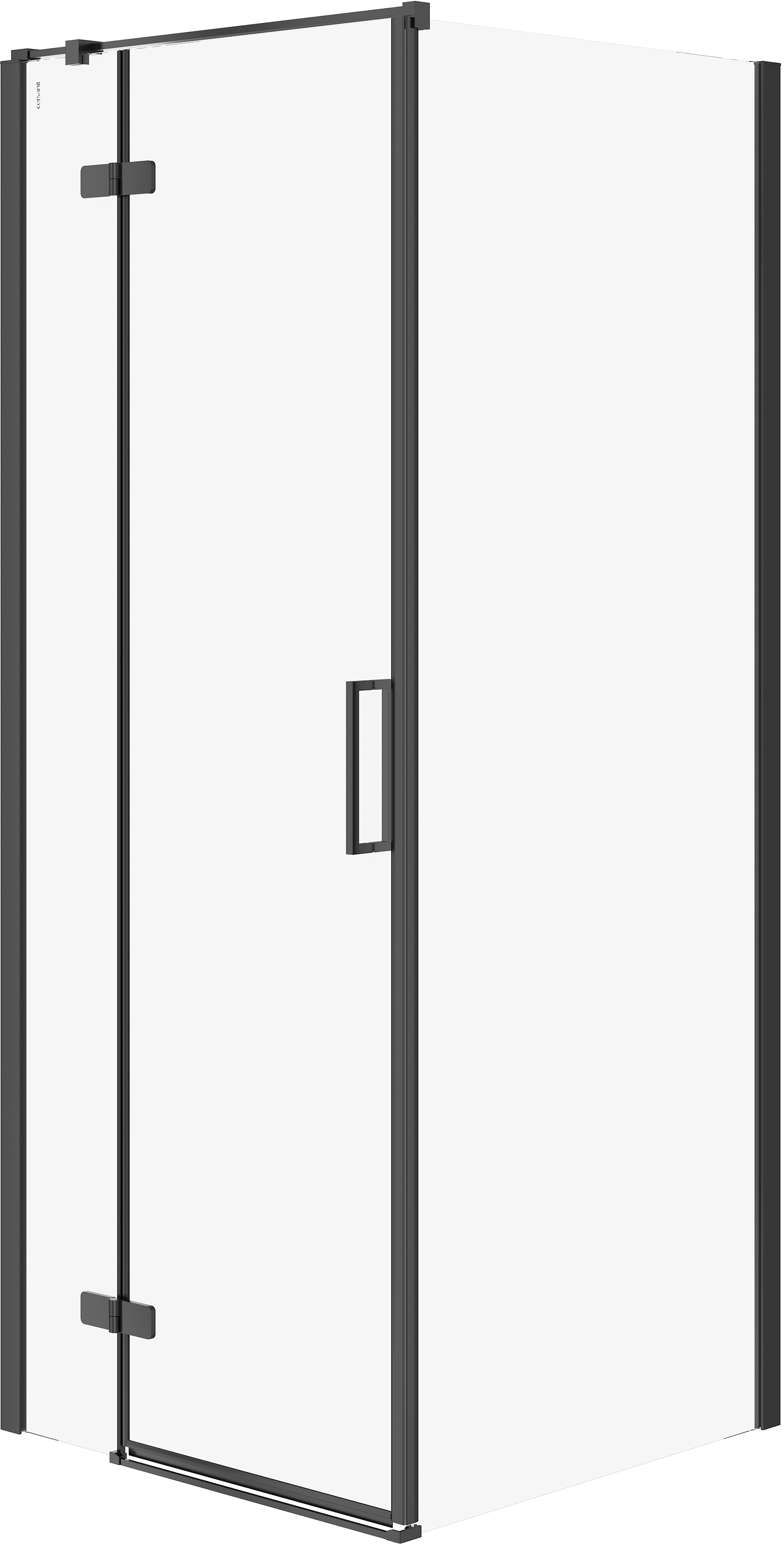 Cersanit City Dusche 80x80 cm quadratisch schwarz Matte/durchsichtiges Glas S584-106