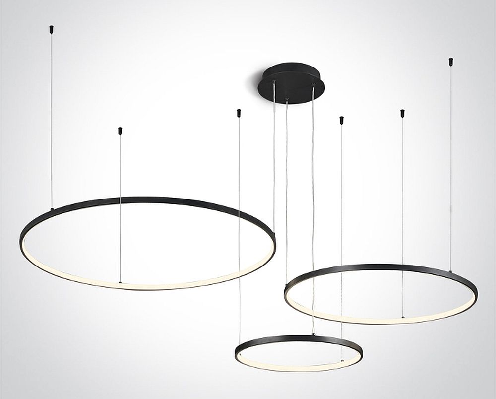 One Light Verdun 3 Deckenlampe 1x65 W schwarz 63150B/B/W