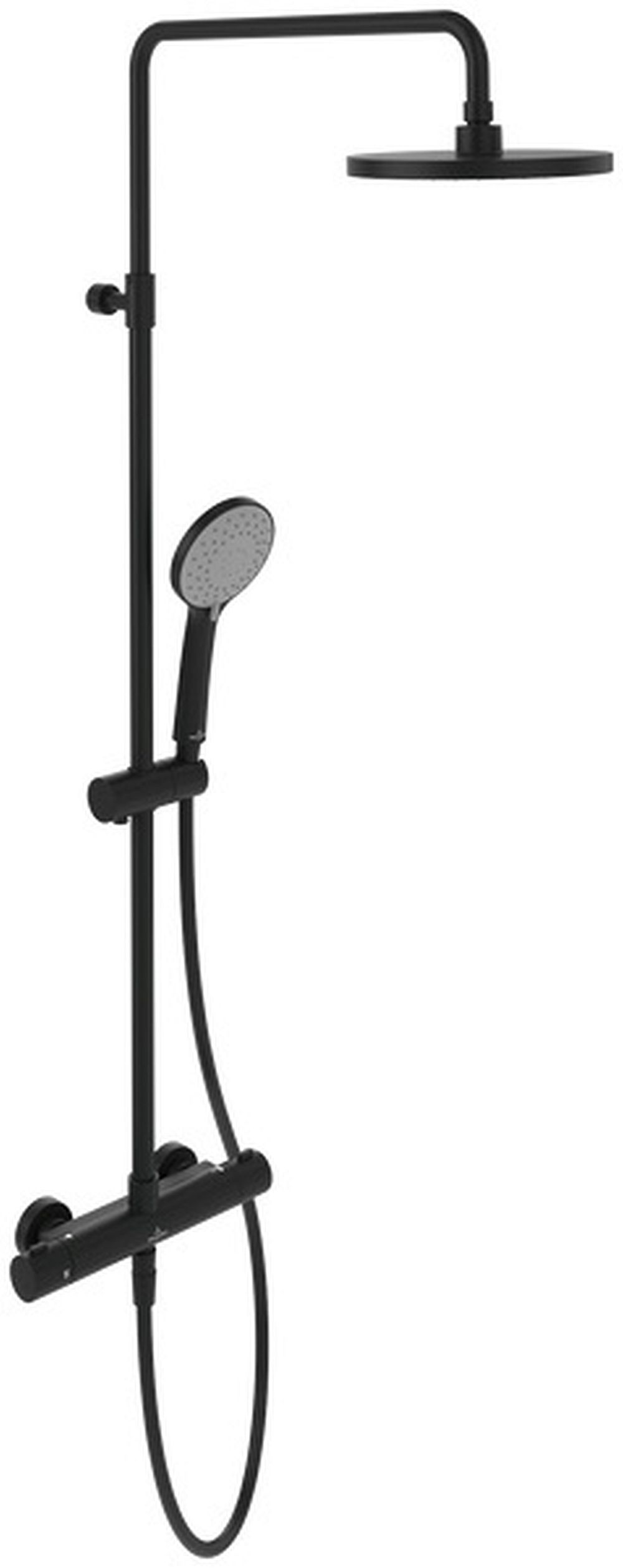 Villeroy & Boch Universal Showers Duschset Wandmontage mit Thermostat mit Kopfbrause schwarz TVS109002000K5