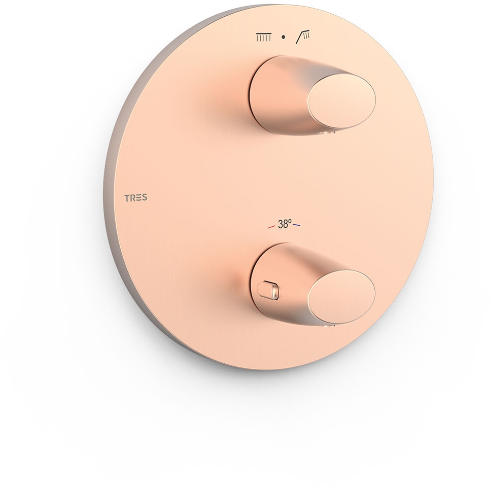 Tres Fuji Badewannen- und Duscharmatur Unterputz mit Thermostat gold 28125001OPM