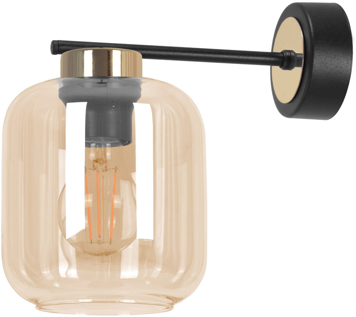 Kaja Iga Leuchter 1x15 W schwarz-gold-bernstein K-5513