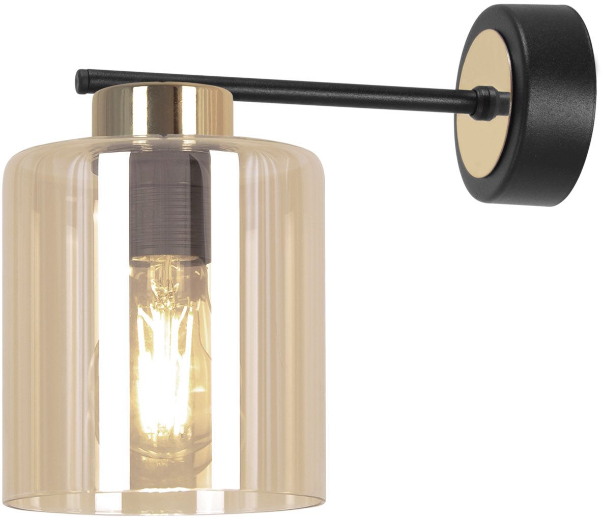 Kaja Aurelia Leuchter 1x15 W schwarz-gold-bernstein K-5523