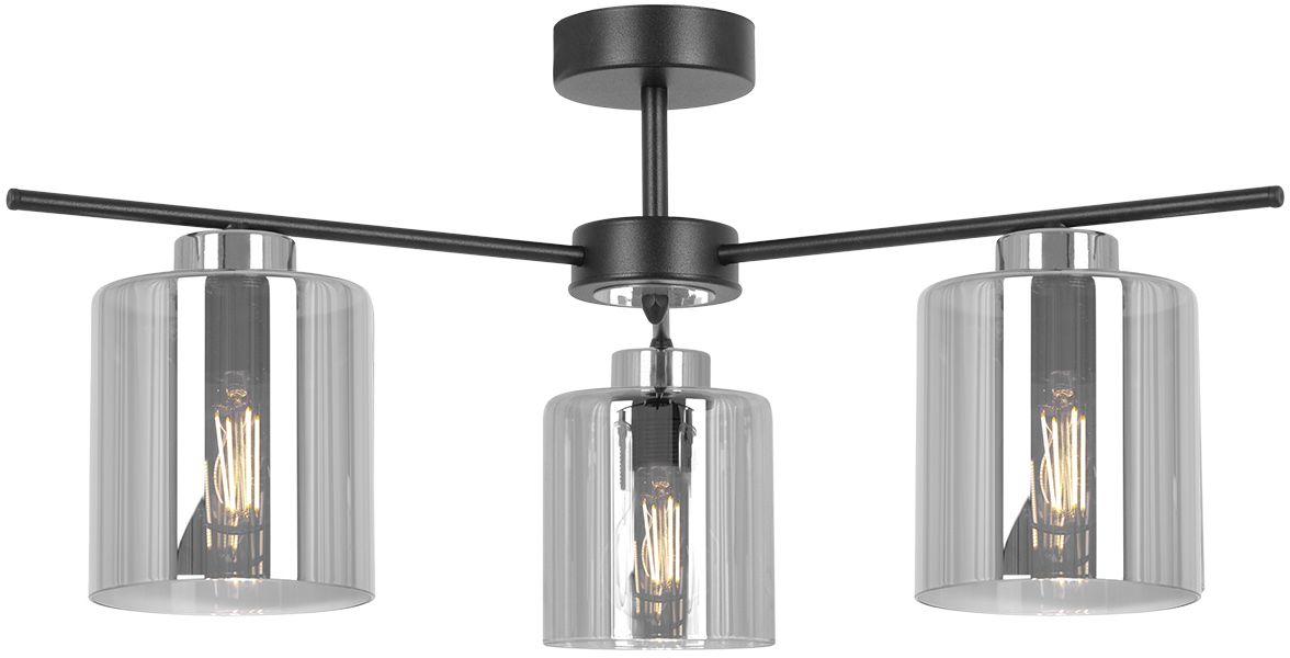 Kaja Luna Deckenlampe 3x15 W schwarz-silber-graphit K-5526