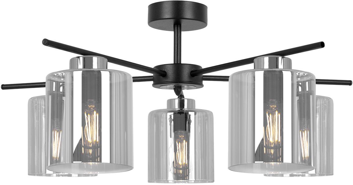 Kaja Luna Deckenlampe 5x15 W schwarz-silber-graphit K-5527