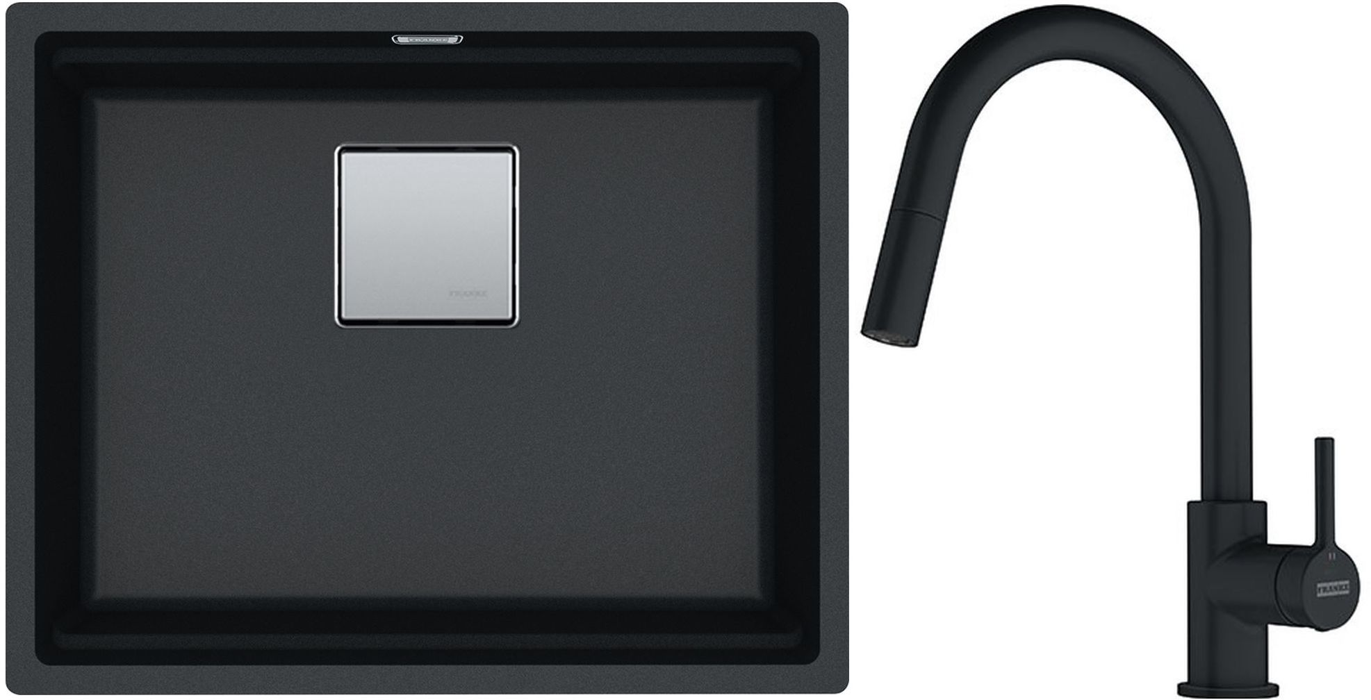 Set Granitspüle Franke Kanon 125.0528.612, Küchenarmatur Franke Lina 115.0626.053