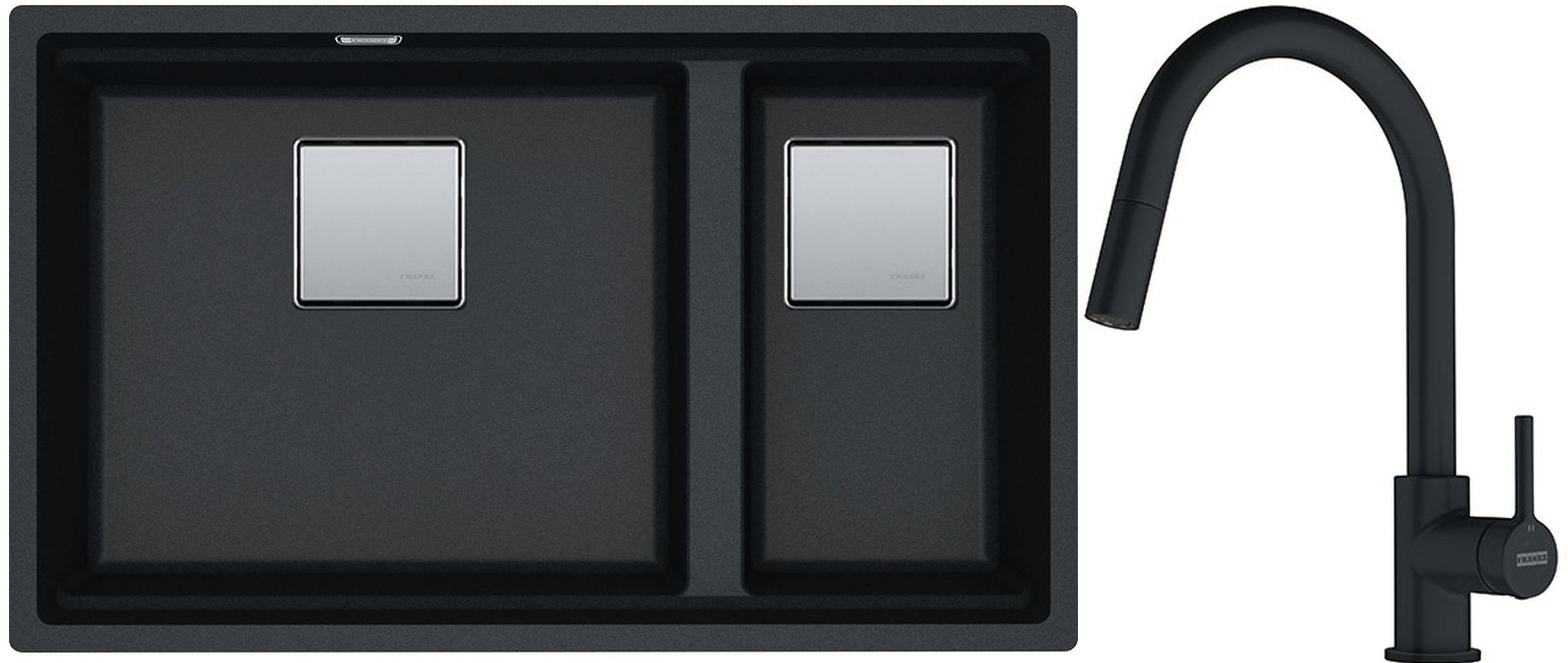 Set Granitspüle Franke Kanon 125.0528.636, Küchenarmatur Franke Lina 115.0626.053