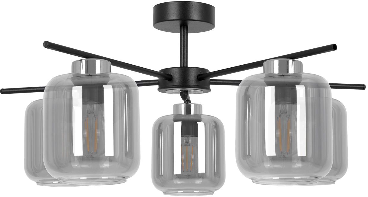 Kaja Piega Deckenlampe 5x15 W schwarz-silber-graphit K-5517