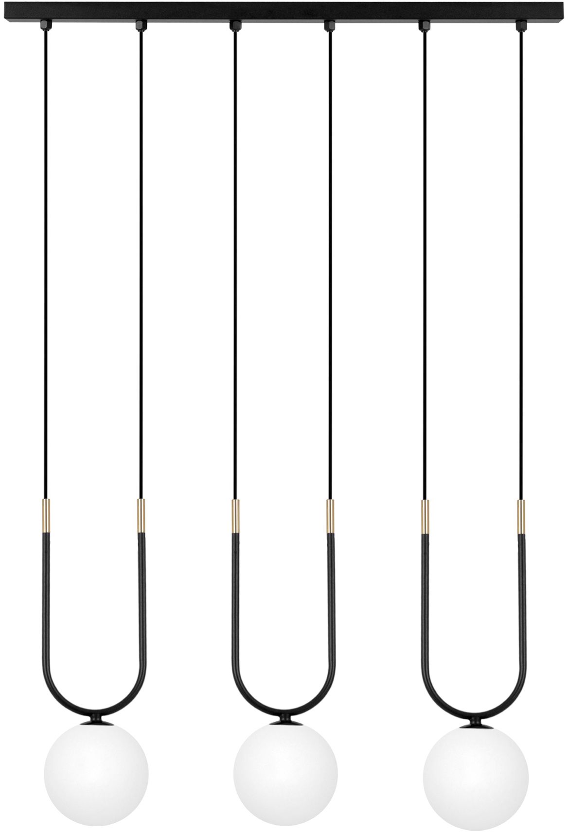 Kaja Enzo Pendelleuchte 3x10 W weiß-schwarz-gold K-5591