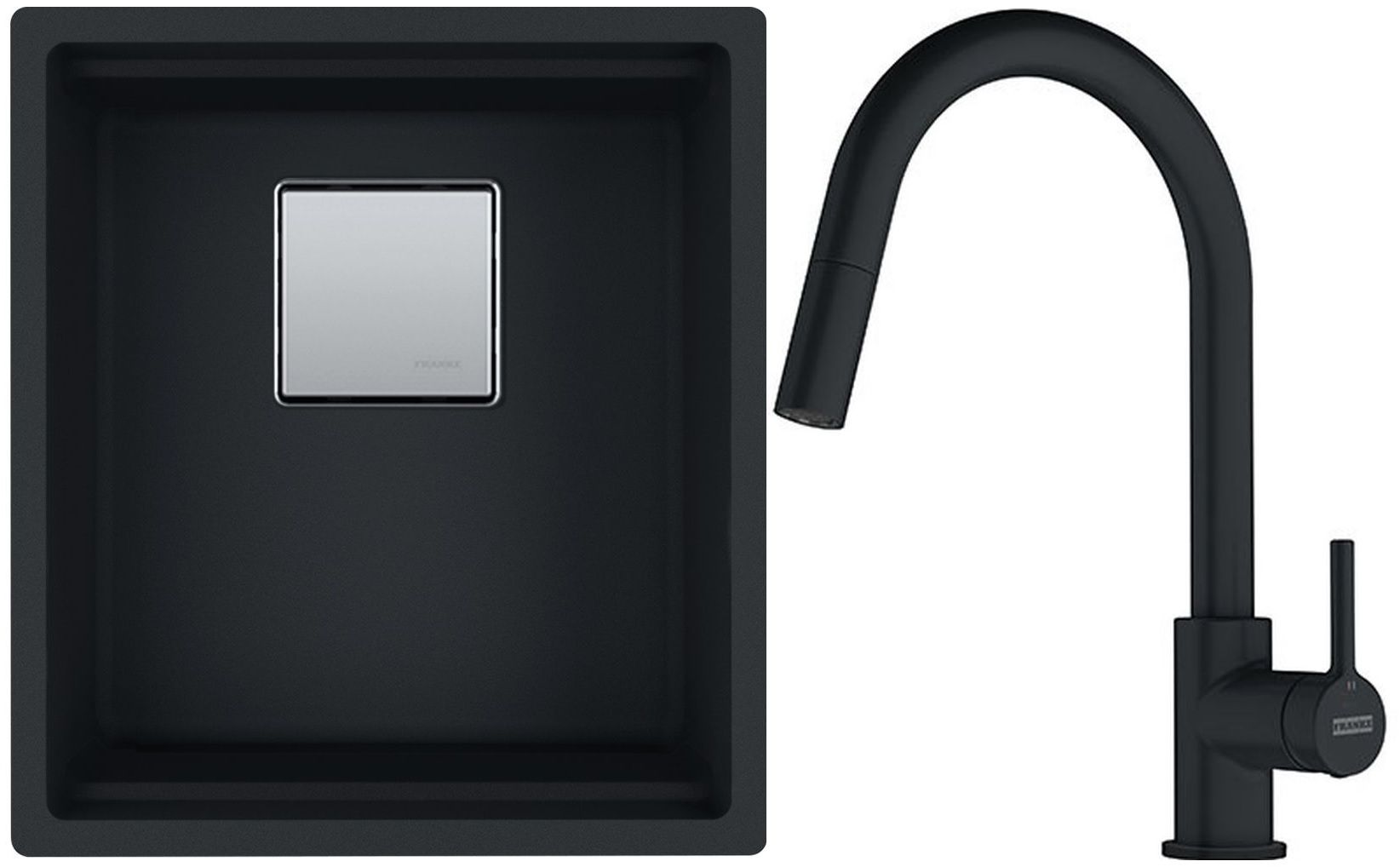 Set Granitspüle Franke Kanon 125.0633.001, Küchenarmatur Franke Lina 115.0626.053