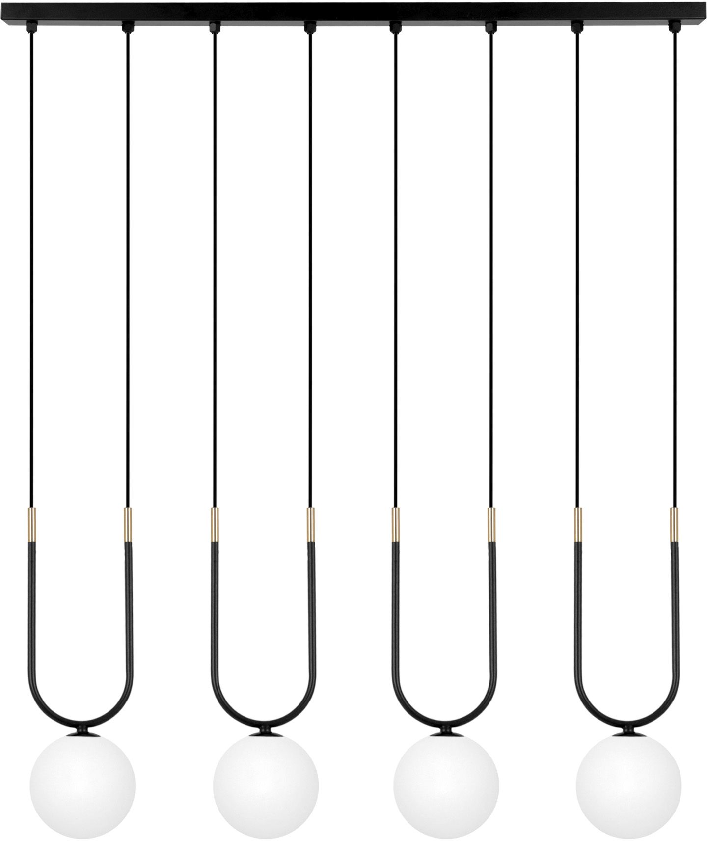 Kaja Enzo Pendelleuchte 4x10 W weiß-schwarz-gold K-5592