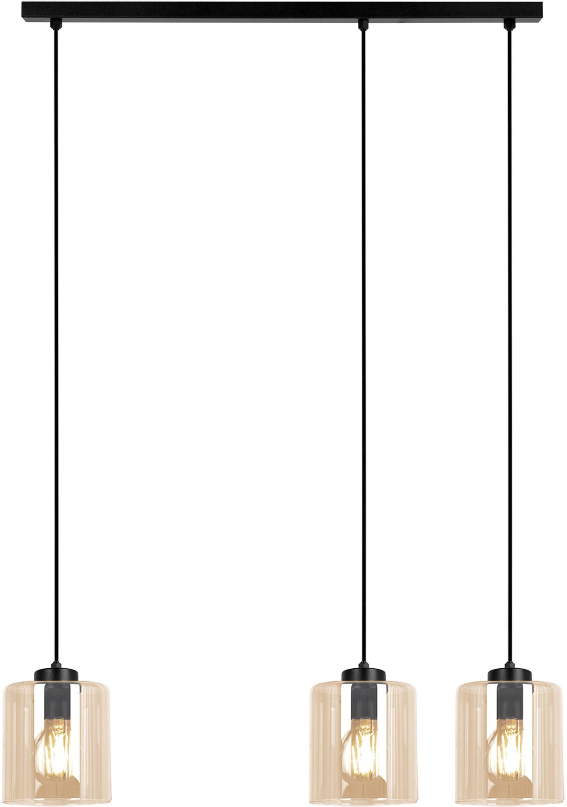 Kaja Soro Pendelleuchte 3x15 W schwarz-bernstein K-5570