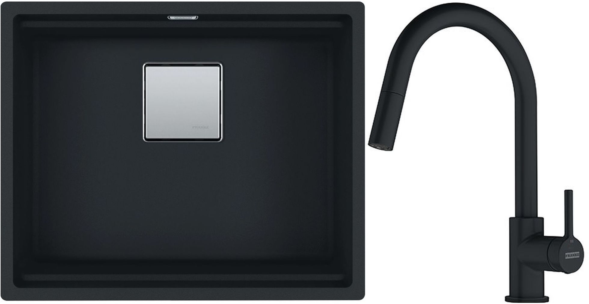 Set Granitspüle Franke Kanon 125.0633.002, Küchenarmatur Franke Lina 115.0626.053