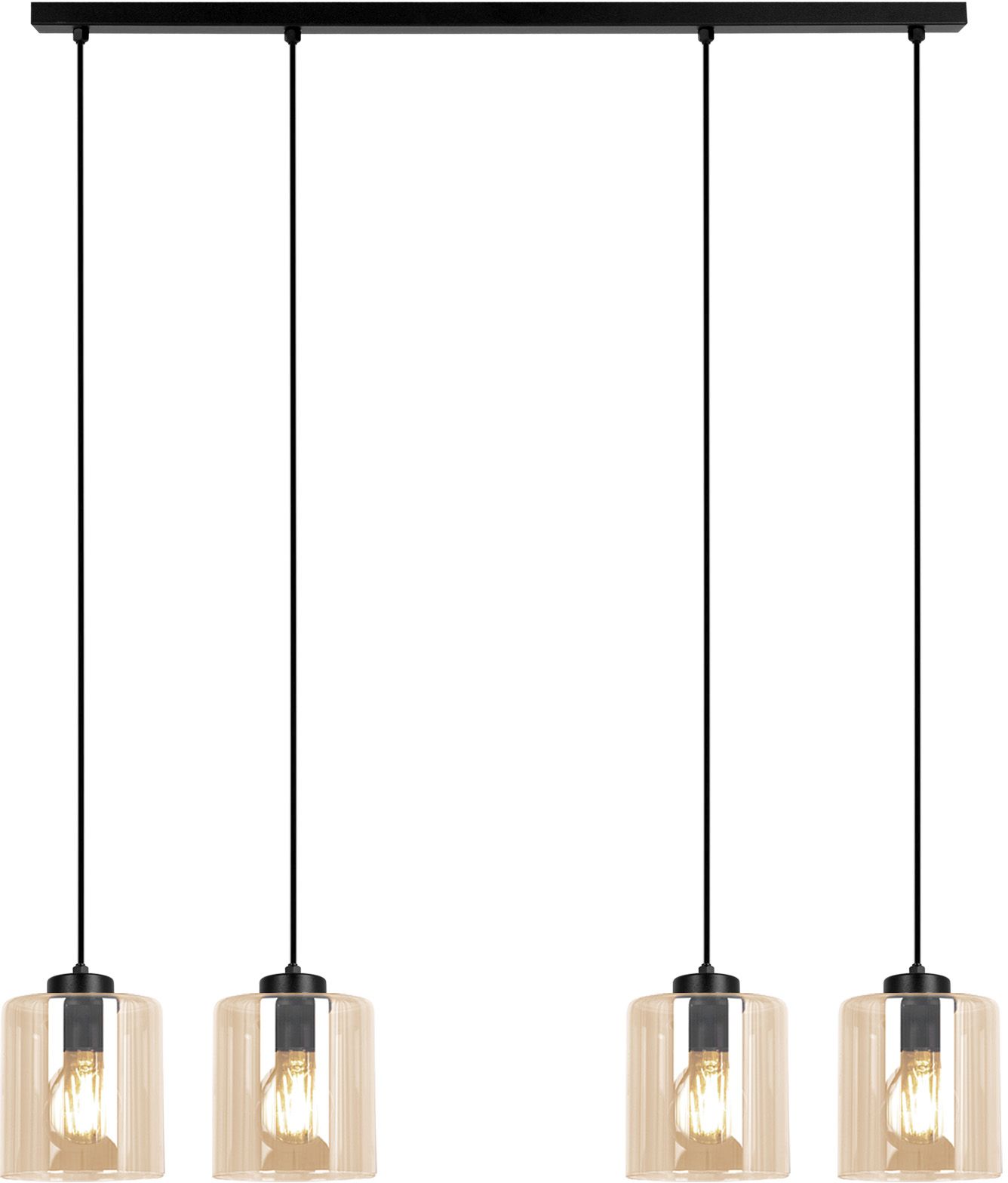 Kaja Soro Pendelleuchte 4x15 W schwarz-bernstein K-5571