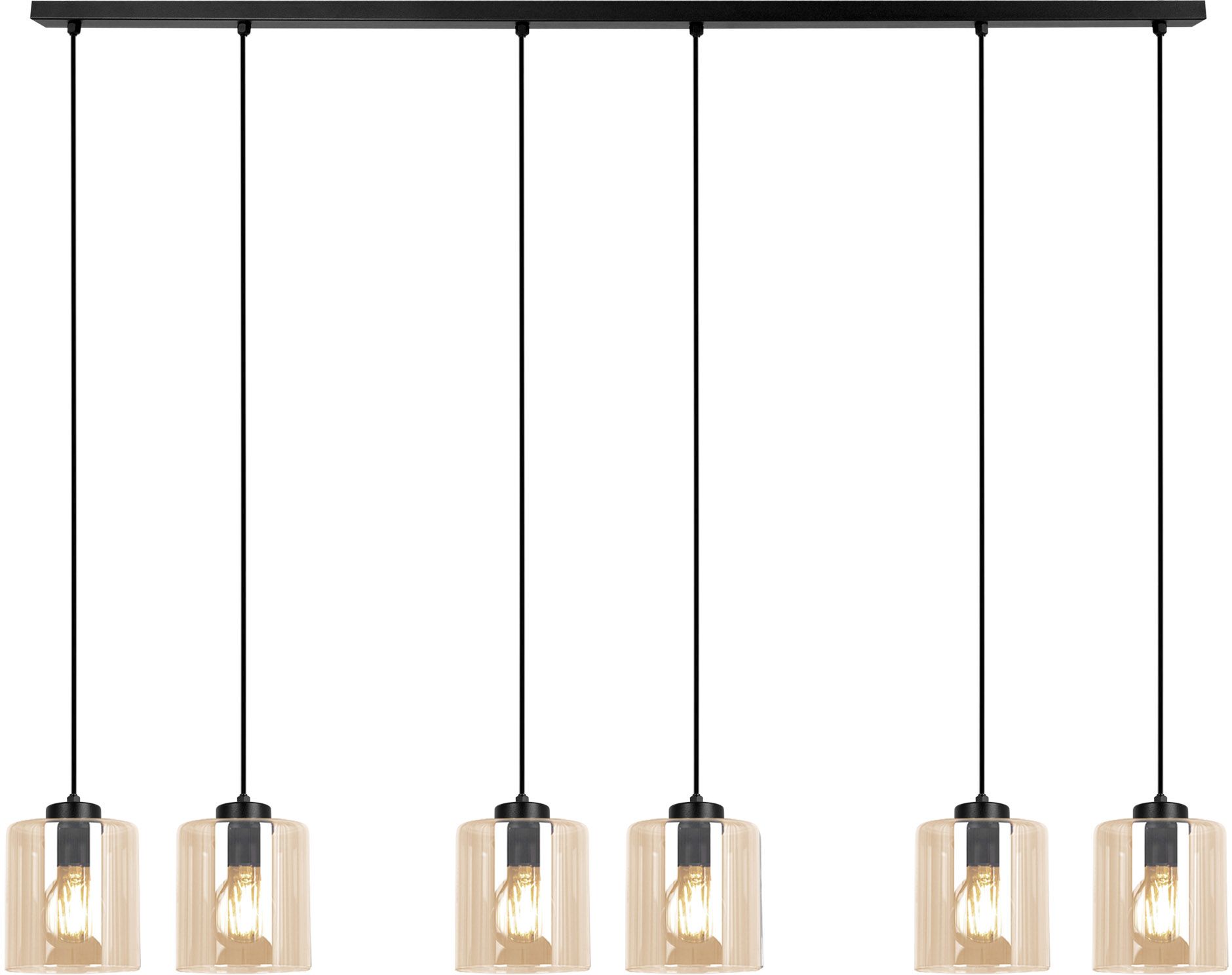 Kaja Soro Pendelleuchte 6x15 W schwarz-bernstein K-5572