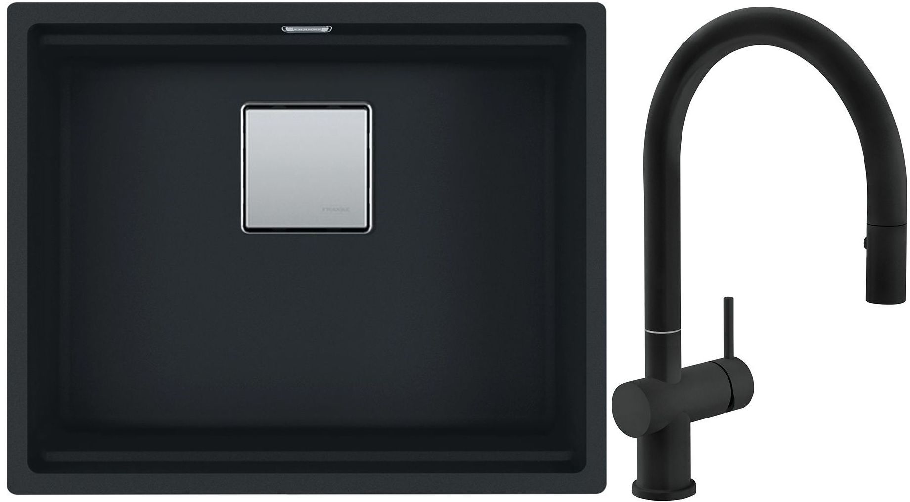 Set Granitspüle Franke Kanon 125.0633.003, Küchenarmatur Franke Active Neo 115.0653.404