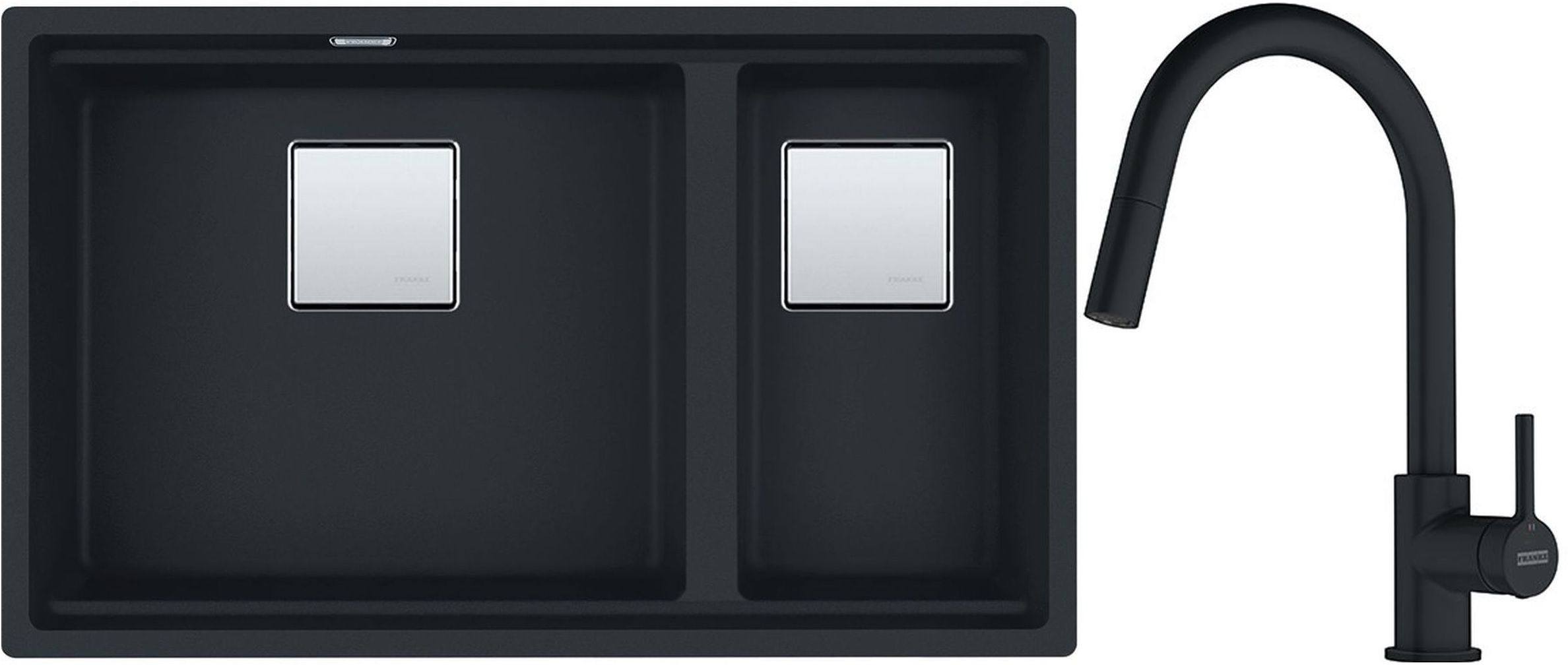 Set Granitspüle Franke Kanon 125.0633.004, Küchenarmatur Franke Lina 115.0626.053