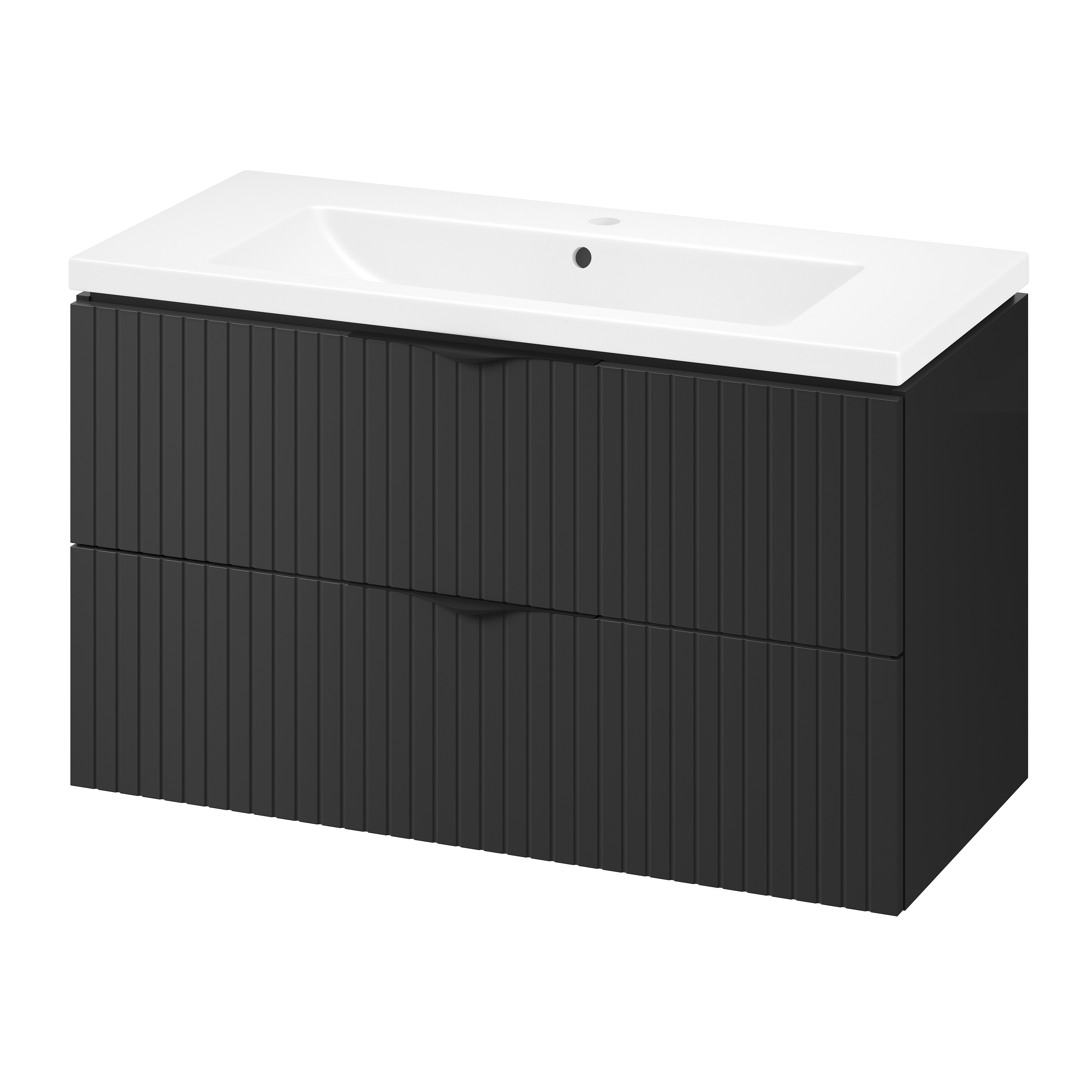 Cersanit Tirso Waschbecken mit Unterschrank 100 cm schwarz S801-588
