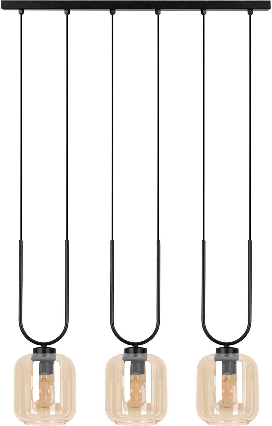 Kaja Coni Pendelleuchte 3x15 W schwarz-bernstein K-5581