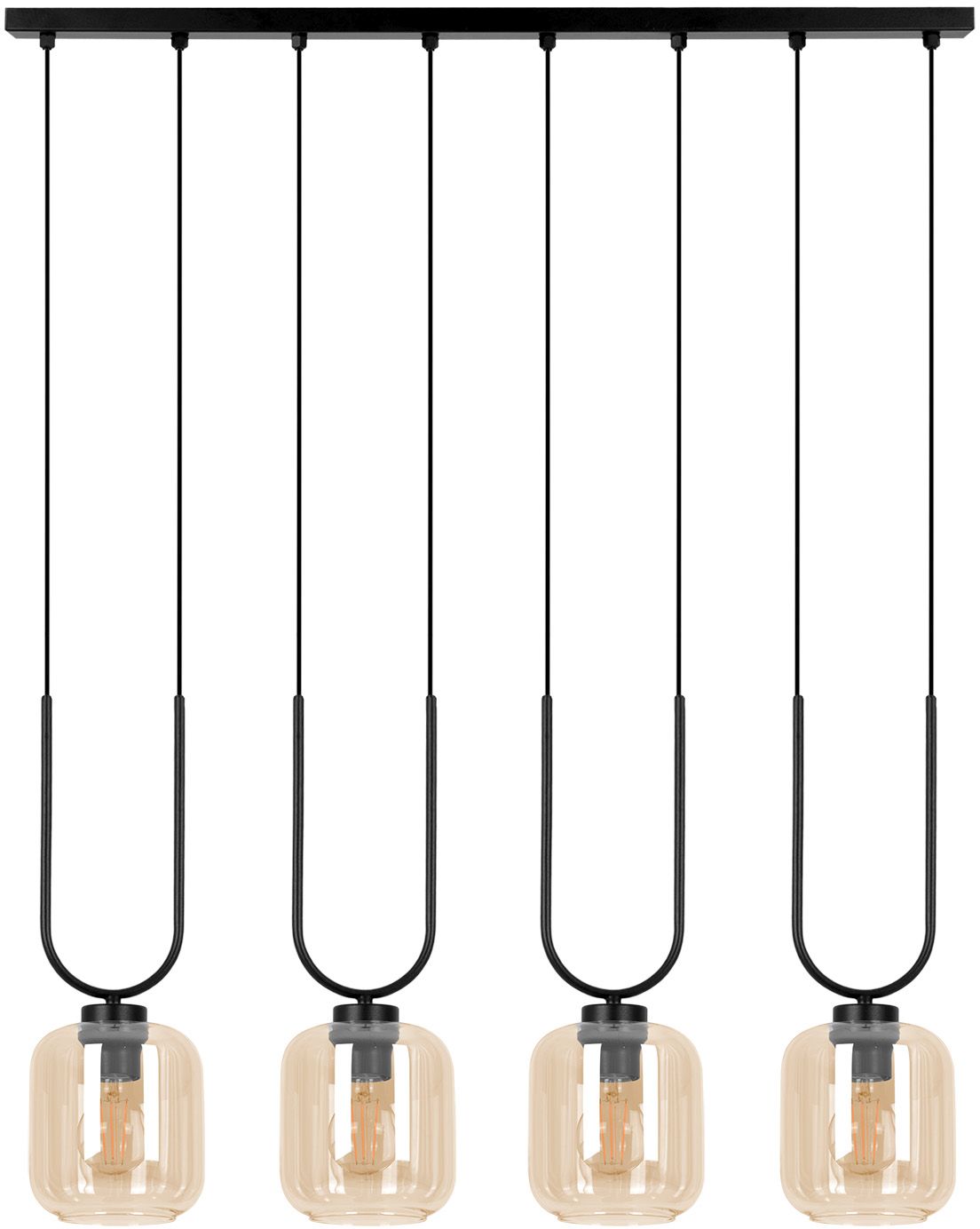 Kaja Coni Pendelleuchte 4x15 W schwarz-bernstein K-5582