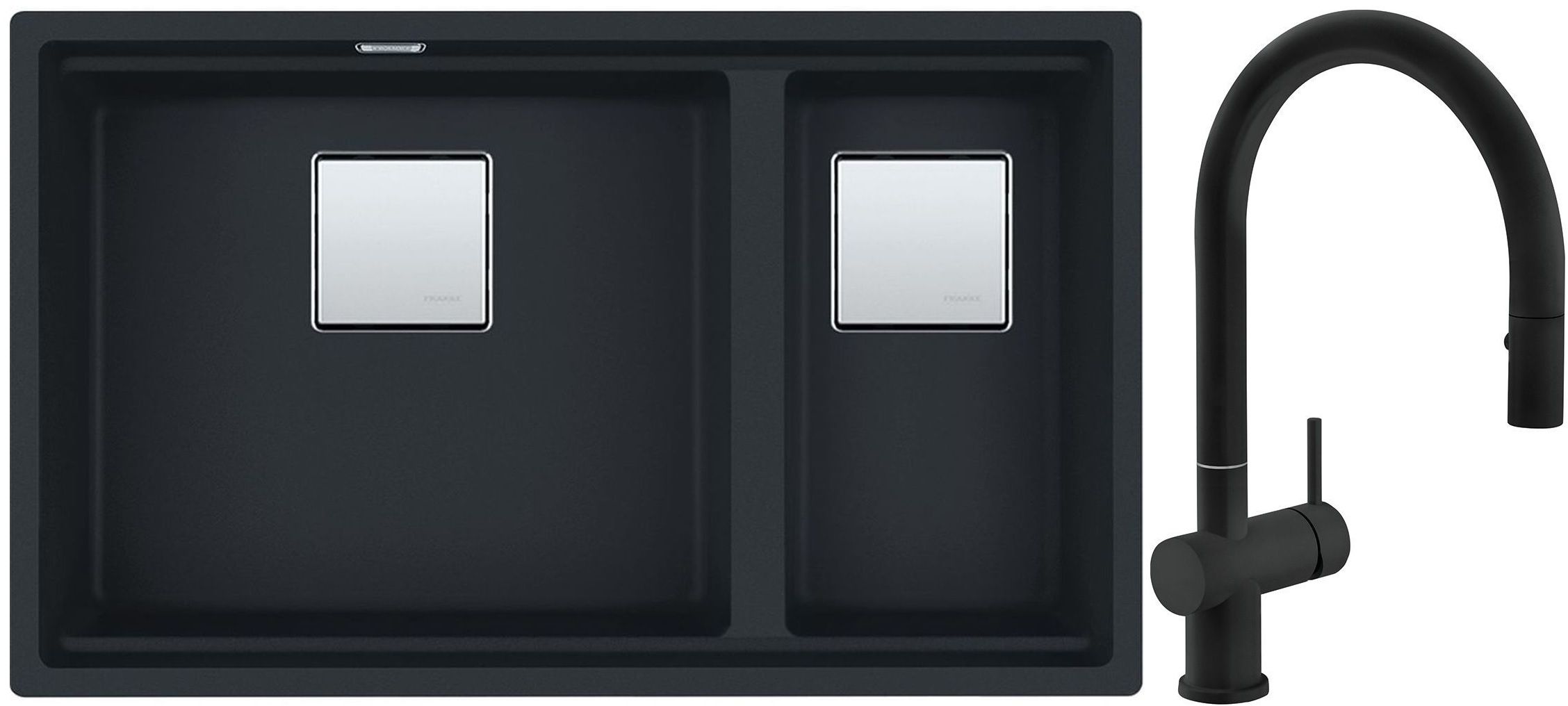 Set Granitspüle Franke Kanon 125.0633.004, Küchenarmatur Franke Active Neo 115.0653.404